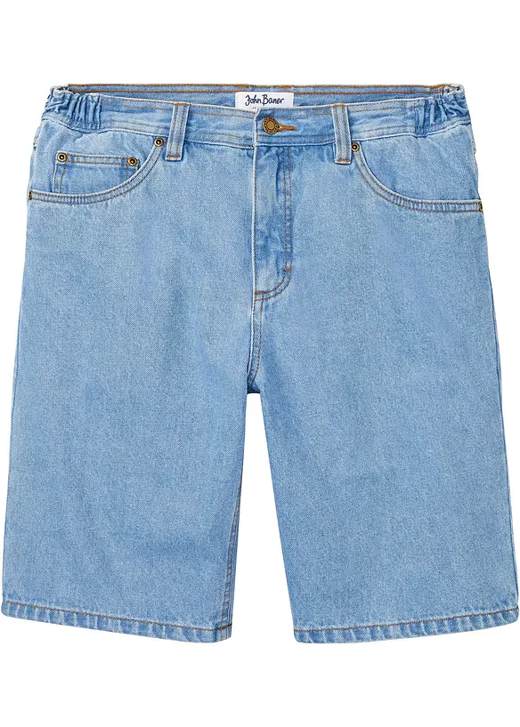 Jeans-Bermuda mit Dehnbund, Classic Fit in blau von vorne - bonprix