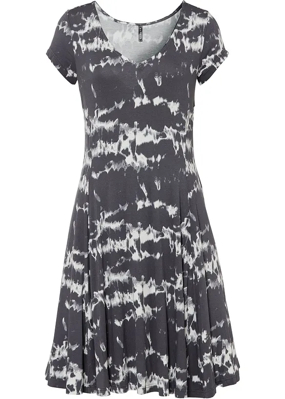 Shirtkleid aus fließender Viskose in grau von vorne - bonprix Shirtkleid aus fließender Viskose in grau von vorne - bonprix