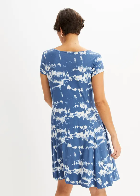 Shirtkleid aus fließender Viskose in blau von hinten (Totalaufnahme) - bonprix Shirtkleid aus fließender Viskose in blau von hinten (Totalaufnahme) - bonprix