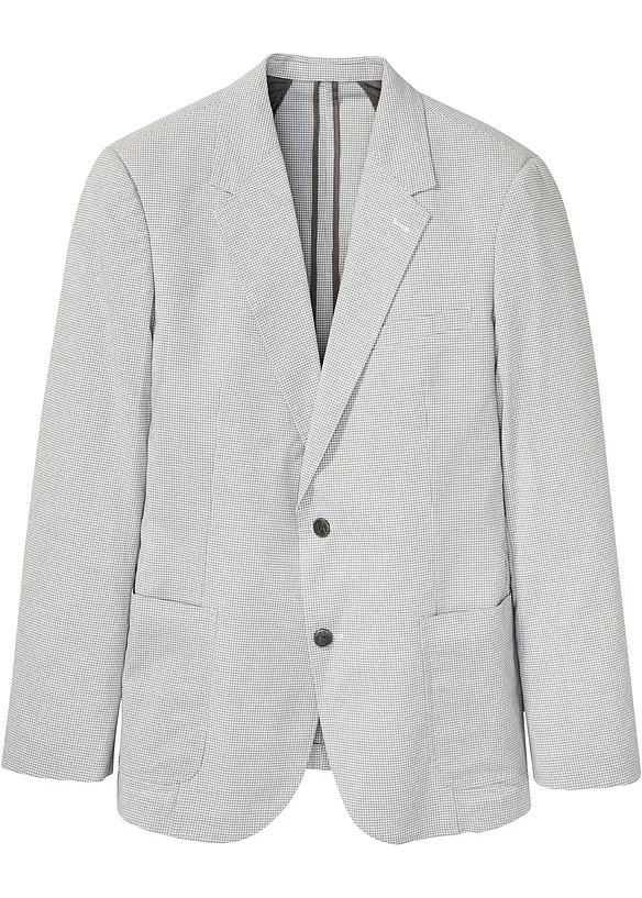 Sakko in Seersucker-Qualität, Regular Fit in weiß von vorne - bonprix