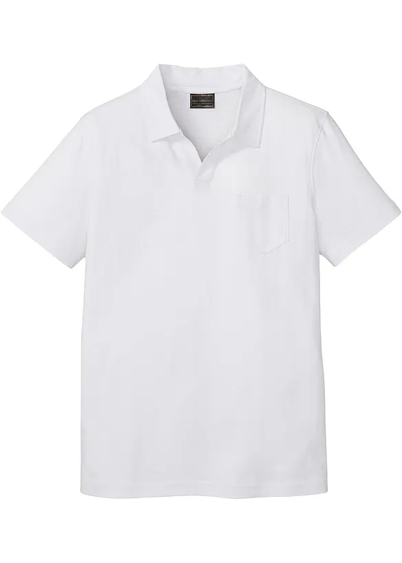 Poloshirt aus reiner Bio-Baumwolle in weiß von vorne - bonprix