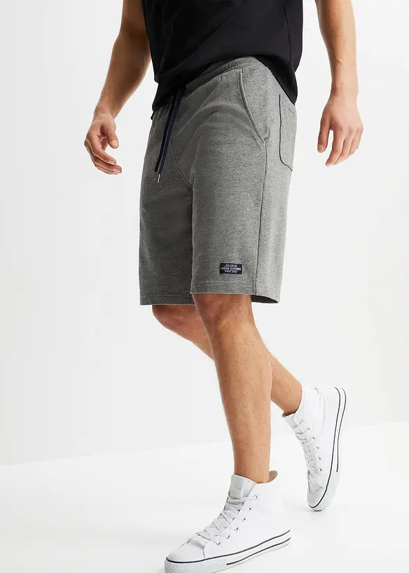 Sweat-Bermuda in Regular Fit (2er Pack) in blau von vorne - bonprix