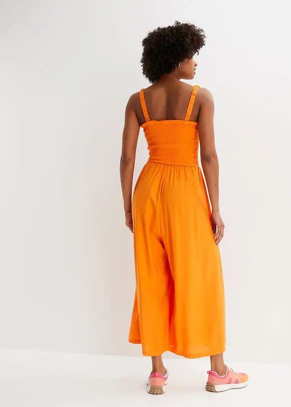 Jumpsuit aus fließender Viskose in orange von hinten (Totalaufnahme) - bonprix Jumpsuit aus fließender Viskose in orange von hinten (Totalaufnahme) - bonprix