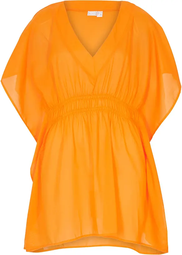 Transparente Strand Tunika in orange von vorne - bonprix