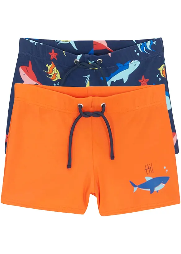 Alvivi Jungen Badeanzug 3-teilig – Langarm Shirt & Shorts Mit Hai-Druck, Inkl. Badekappe