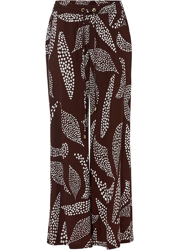 Marlenehose aus fließender Viskose in braun von vorne - bonprix