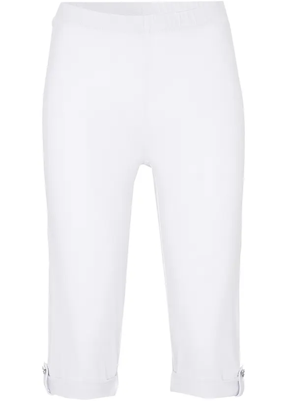 Capri-Leggings aus Bio-Baumwolle in weiß von vorne - bonprix Capri-Leggings aus Bio-Baumwolle in weiß von vorne - bonprix