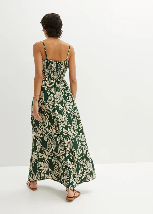 Maxikleid aus fließender Viskose in grün von hinten (Totalaufnahme) - bonprix