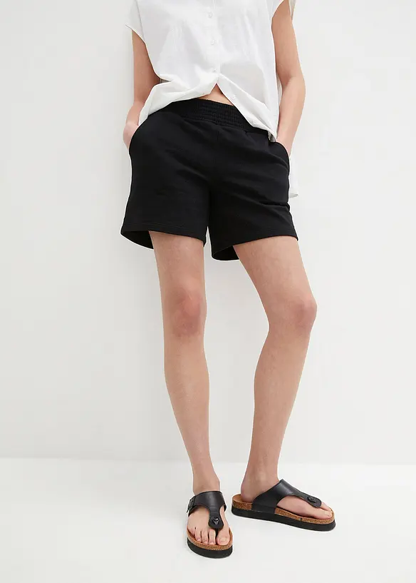 Sweat-Shorts aus Baumwoll-Mix in schwarz von vorne - bonprix Sweat-Shorts aus Baumwoll-Mix in schwarz von vorne - bonprix
