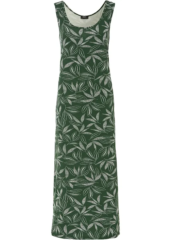Jersey-Maxikleid aus elastischem Viskose-Mix in grün von vorne - bonprix Jersey-Maxikleid aus elastischem Viskose-Mix in grün von vorne - bonprix