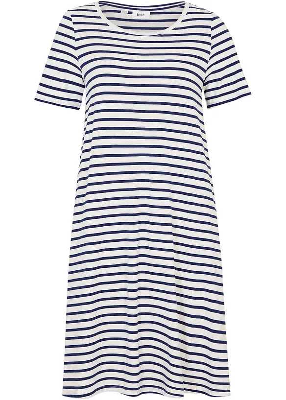 Baumwoll-Shirtkleid aus Flammgarn in weiß von vorne - bonprix Baumwoll-Shirtkleid aus Flammgarn in weiß von vorne - bonprix