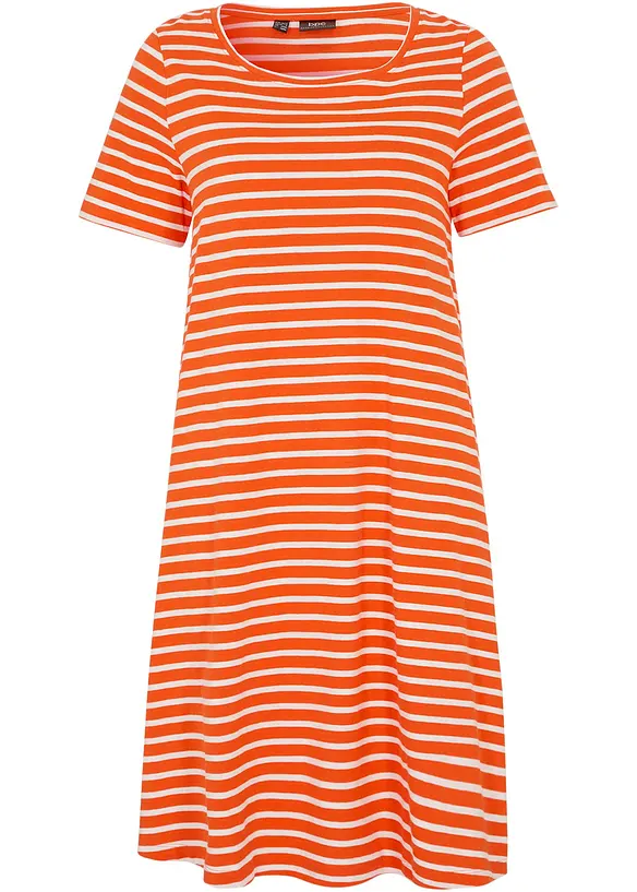 Baumwoll-Shirtkleid aus Flammgarn in rot von vorne - bonprix
