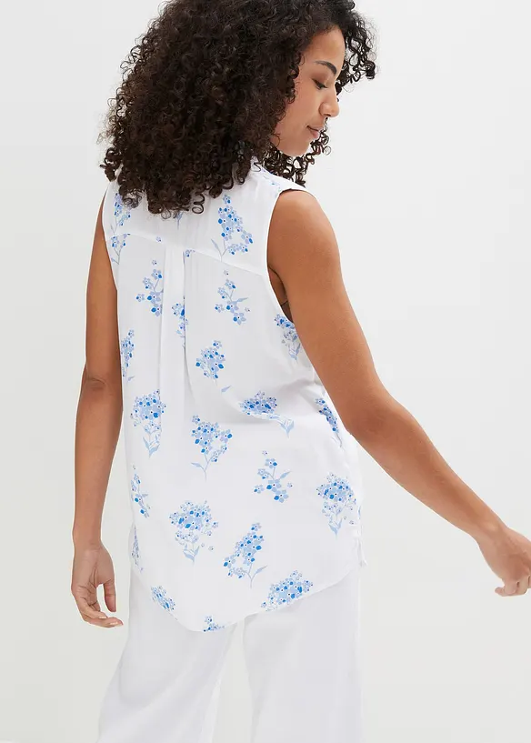Viskose-Bluse, ärmellos in weiß von hinten (im Anschnitt) - bonprix