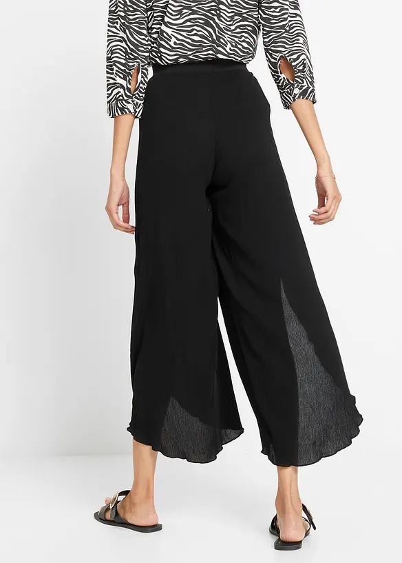 Hose aus strukturiertem Crinkle in schwarz von hinten - bonprix Hose aus strukturiertem Crinkle in schwarz von hinten - bonprix