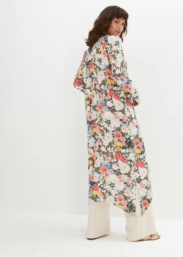 Longbluse aus fließender Viskose in grün von hinten (im Anschnitt) - bonprix Longbluse aus fließender Viskose in grün von hinten (im Anschnitt) - bonprix