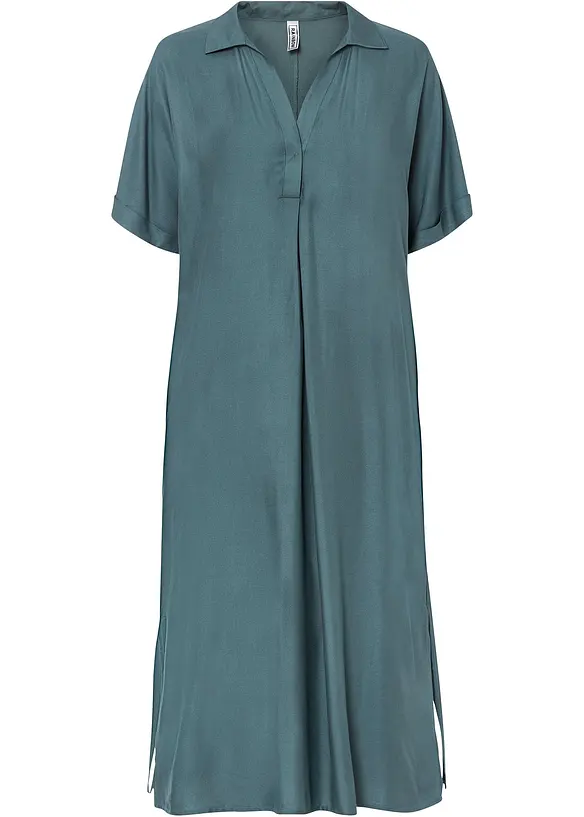 Blusenkleid mit Taschen in grün von vorne - bonprix Blusenkleid mit Taschen in grün von vorne - bonprix