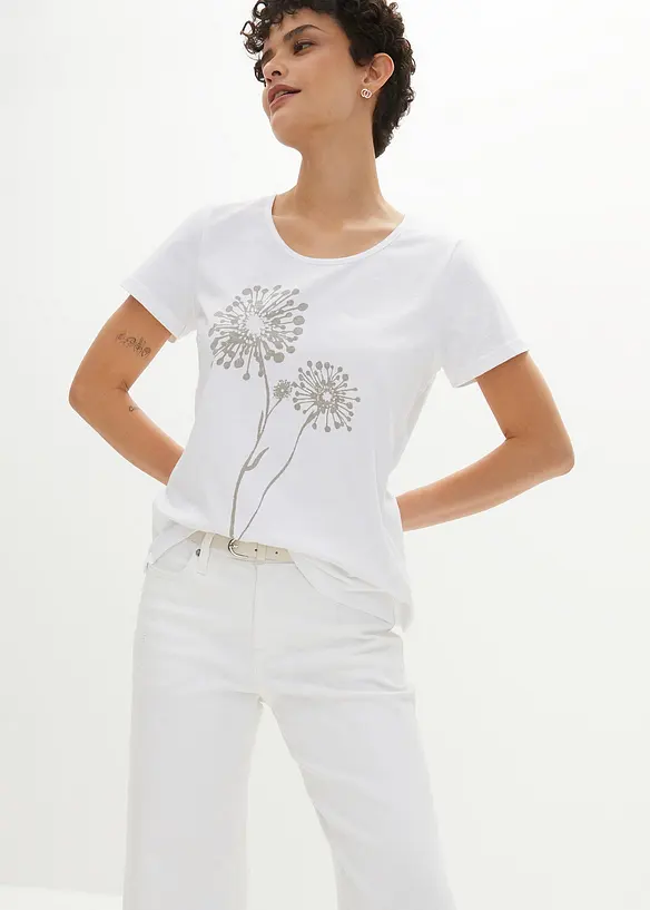 T-Shirt in weiß von vorne (im Anschnitt) - bonprix T-Shirt in weiß von vorne (im Anschnitt) - bonprix
