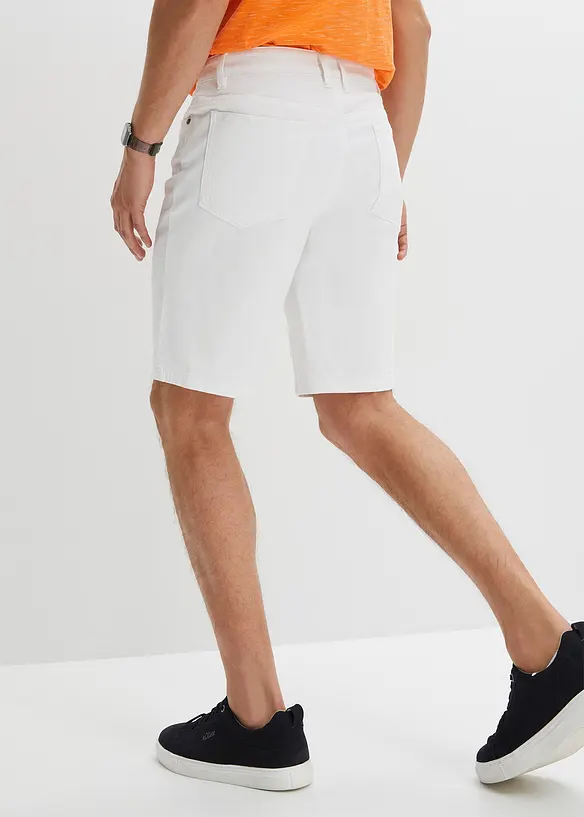 Stretch-Bermuda in Classic-Fit in weiß von hinten - bonprix