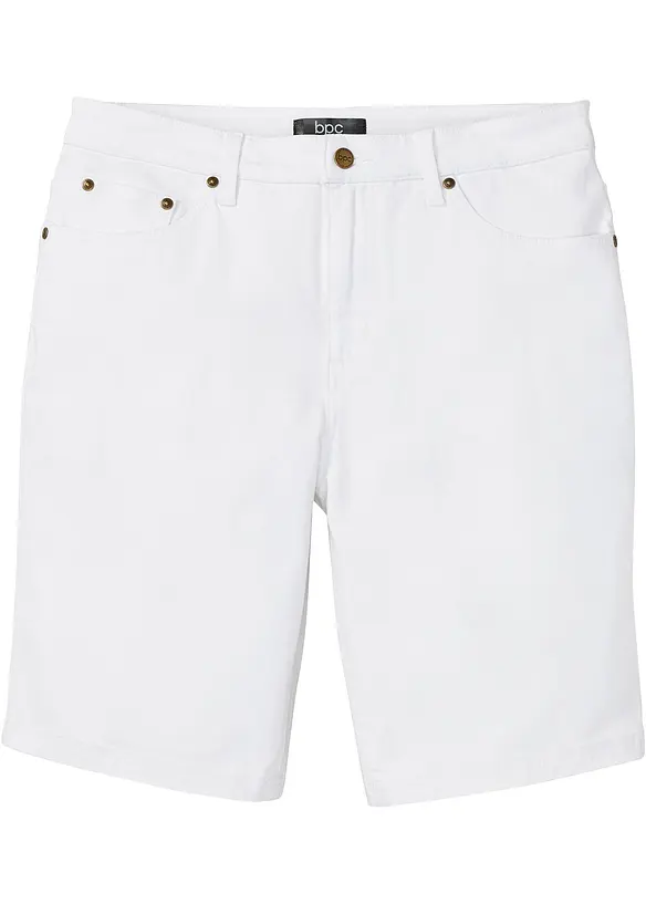 Stretch-Bermuda in Classic-Fit in weiß von vorne - bonprix