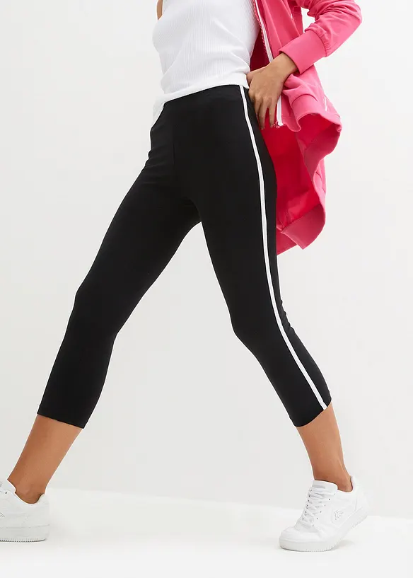 ¾ Sport-Leggings in schwarz von vorne - bonprix