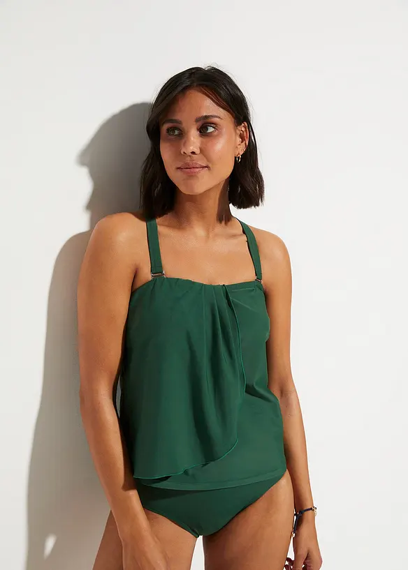 Bandeau-Tankini (2-tlg.Set) in grün von vorne (Totalaufnahme) - bonprix