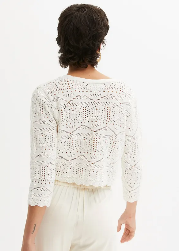 Ajour-Bolero in weiß von hinten (im Anschnitt) - bonprix Ajour-Bolero in weiß von hinten (im Anschnitt) - bonprix