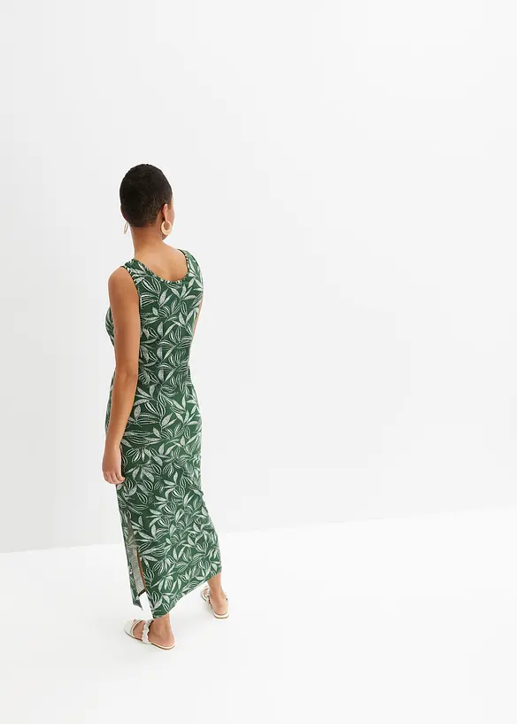 Jersey-Maxikleid aus elastischem Viskose-Mix in grün von hinten (Totalaufnahme) - bonprix Jersey-Maxikleid aus elastischem Viskose-Mix in grün von hinten (Totalaufnahme) - bonprix