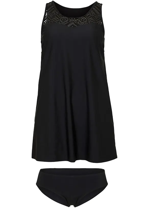 Tankini (2-tlg.Set) in schwarz von vorne - bonprix