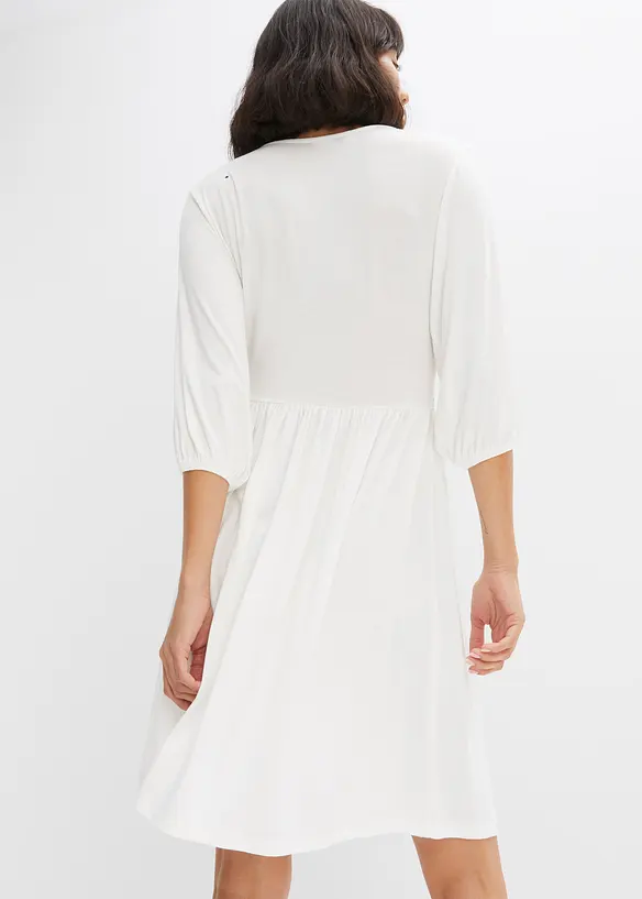 Tunika-Kleid aus softem Viskose-Mix in weiß von hinten (Totalaufnahme) - bonprix Tunika-Kleid aus softem Viskose-Mix in weiß von hinten (Totalaufnahme) - bonprix