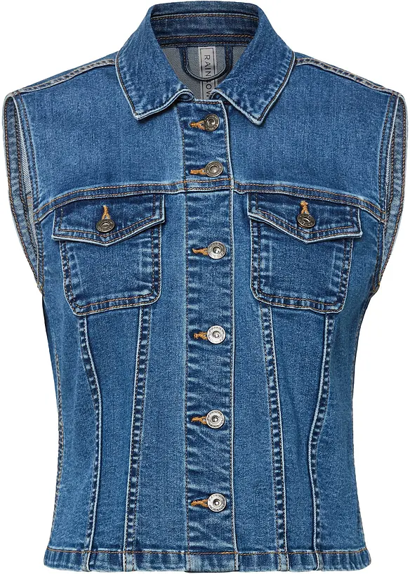 Guiran Damen Denim Weste Ärmellos - Vintage Jeansweste Mit V-Ausschnitt Für Sommer Outfits