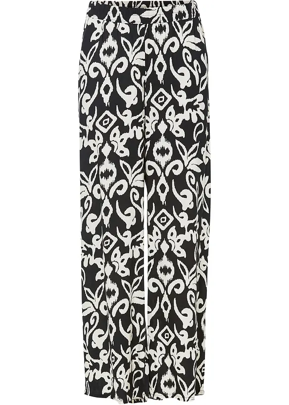 Marlenehose aus fließender Viskose in schwarz von vorne - bonprix Marlenehose aus fließender Viskose in schwarz von vorne - bonprix