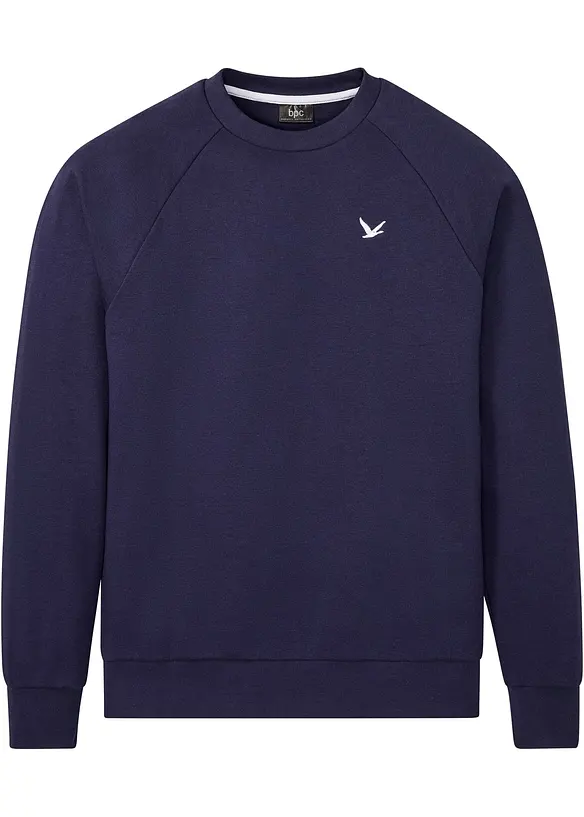 Sweatshirt aus weichem Baumwoll-Mix in blau von vorne - bonprix