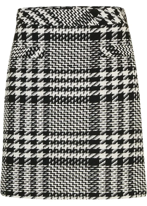 Rock aus softem Bouclégarn in schwarz von vorne - bonprix Rock aus softem Bouclégarn in schwarz von vorne - bonprix