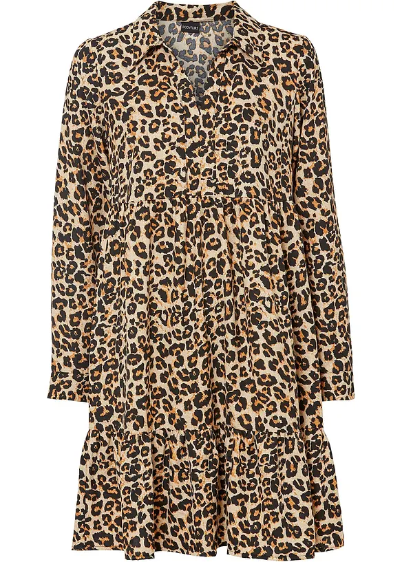 Tunika-Kleid in A-Linie in beige von vorne - bonprix