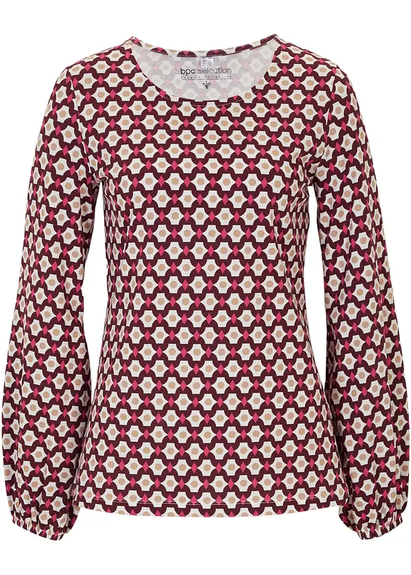 Langarmshirt in weiß von vorne - bonprix