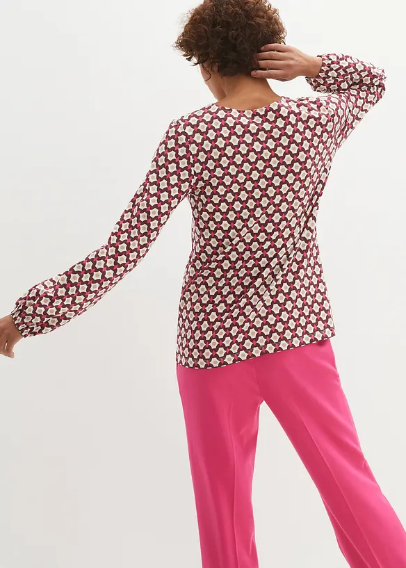 Langarmshirt in weiß von hinten (im Anschnitt) - bonprix