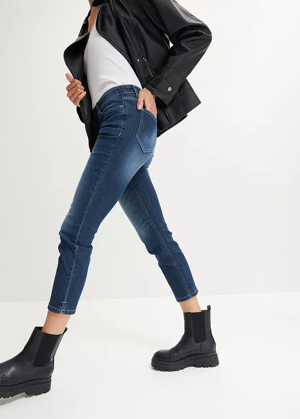 7/8-Jeans mit Schlitz Stretch in blau von vorne - bonprix 7/8-Jeans mit Schlitz Stretch in blau von vorne - bonprix
