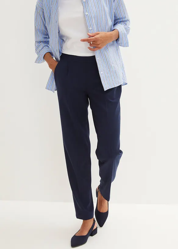Schlupfhose mit Bügelfalte in blau von vorne - bonprix Schlupfhose mit Bügelfalte in blau von vorne - bonprix