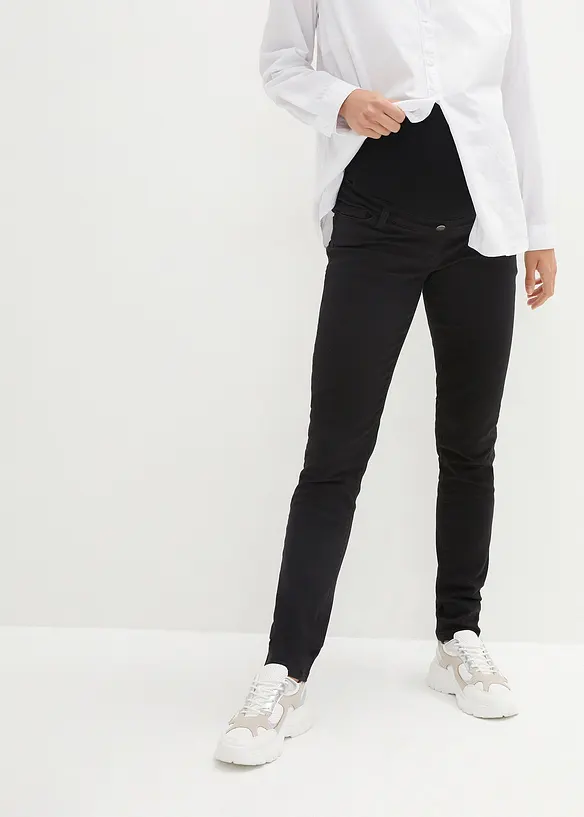 Umstandshose mit Stretch, Slim fit in schwarz von vorne - bonprix Umstandshose mit Stretch, Slim fit in schwarz von vorne - bonprix