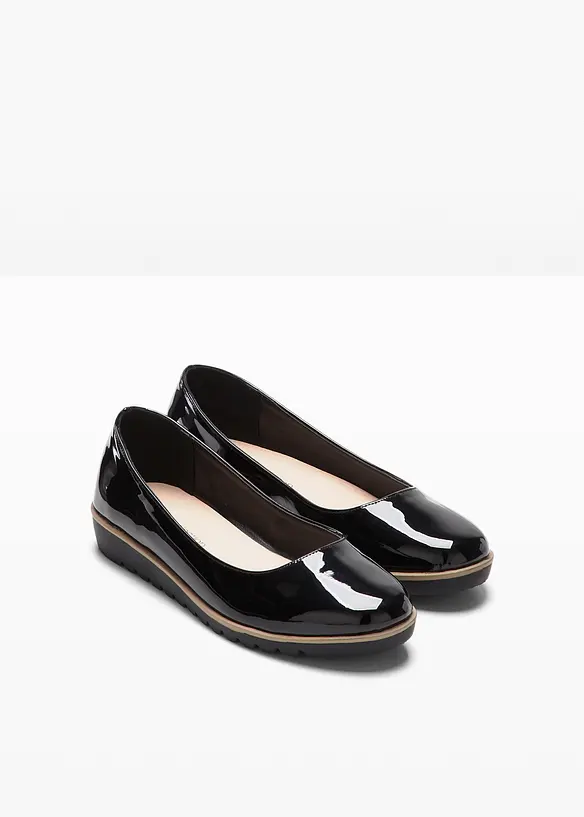 Ballerinas in Lack-Optik in schwarz - bonprix
