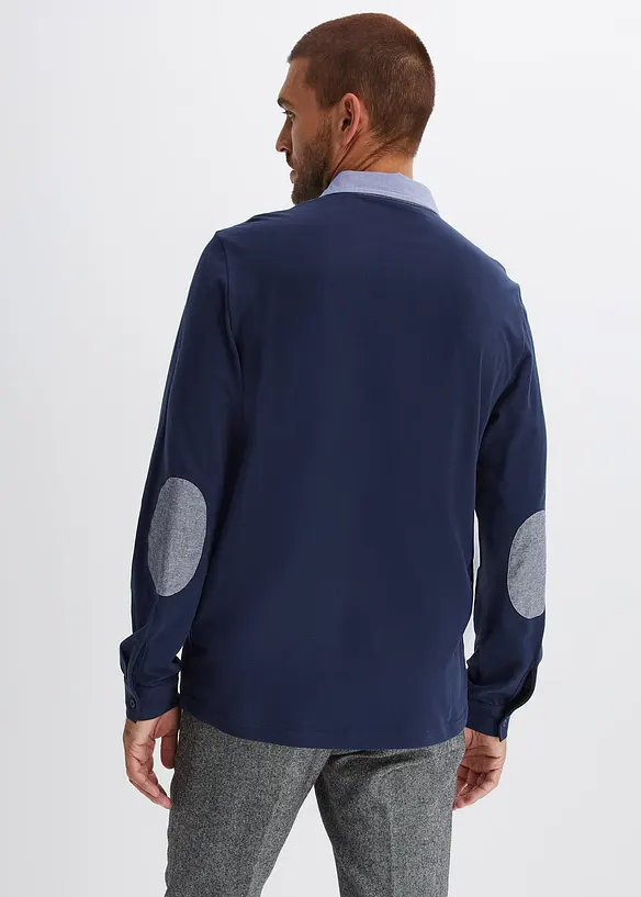 Poloshirt aus robustem Piqué in blau von hinten (im Anschnitt) - bonprix