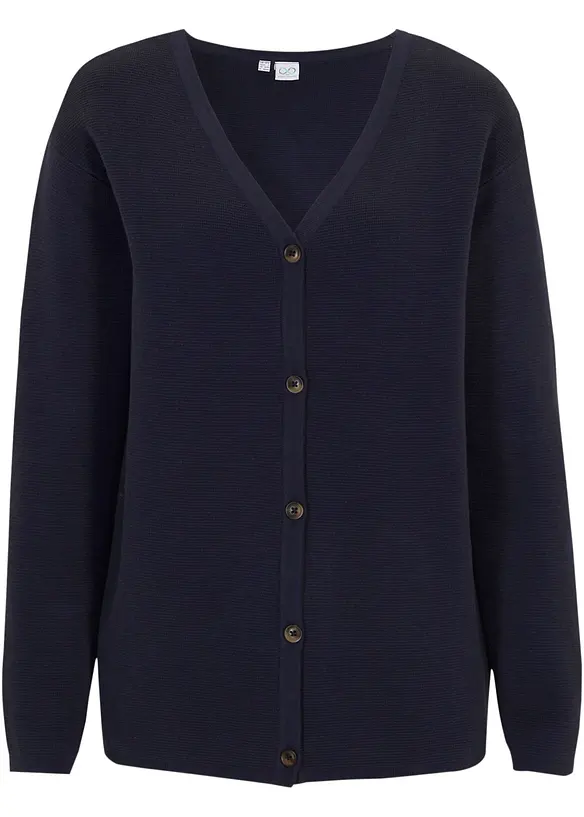 Feinstrickjacke in blau von vorne - bonprix Feinstrickjacke in blau von vorne - bonprix