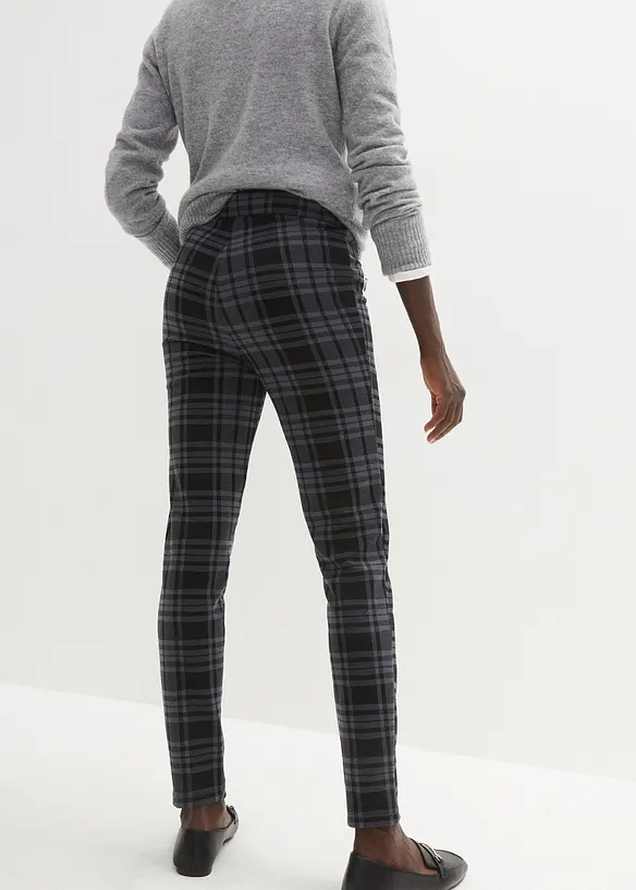 Jersey-Hose aus Jacquard in schwarz von hinten - bonprix
