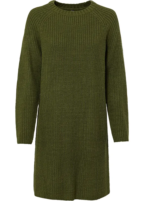 Strickkleid in grün von vorne - bonprix