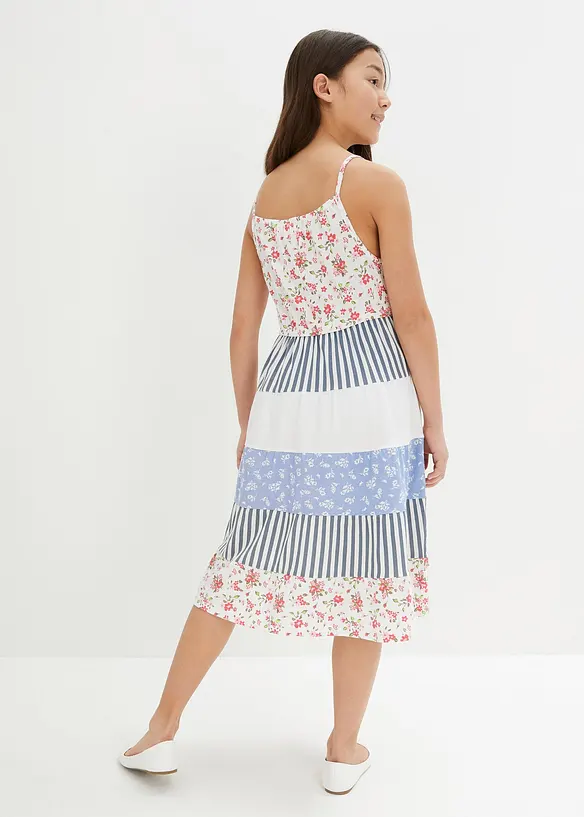 Jerseykleid aus reiner Bio-Baumwolle in weiß von hinten (Totalaufnahme) - bonprix