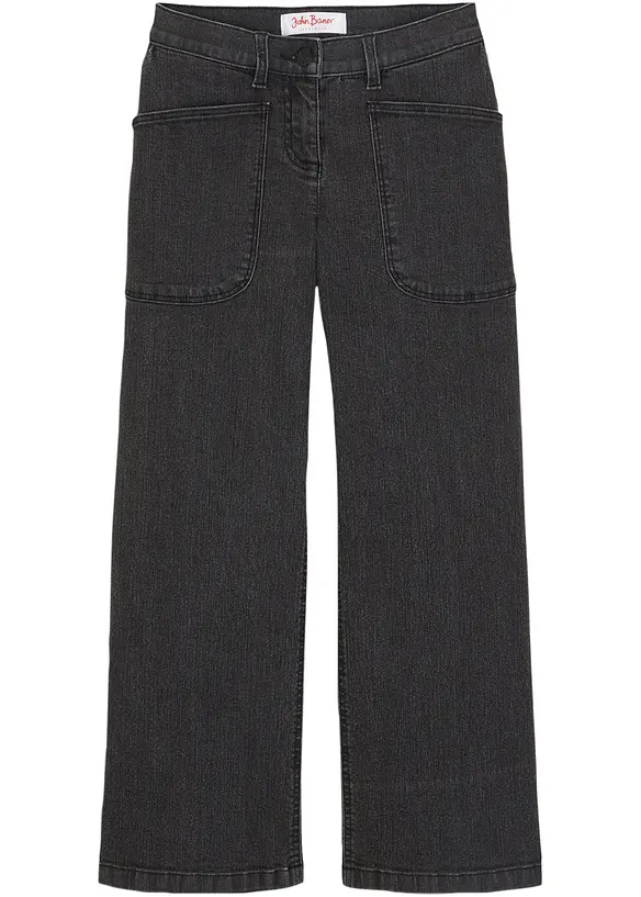 Weite Jeans in grau von vorne - bonprix