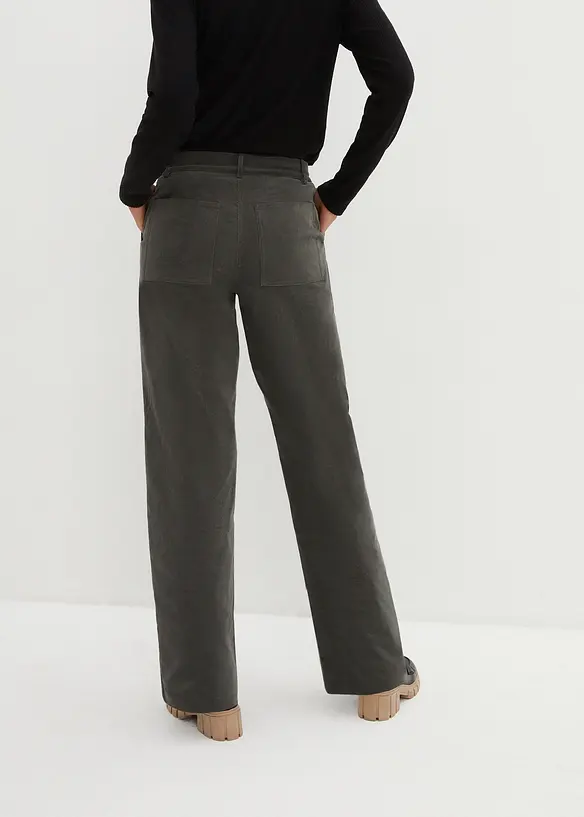 Cordhose aus elastischem Baumwoll-Mix in grau von hinten - bonprix Cordhose aus elastischem Baumwoll-Mix in grau von hinten - bonprix