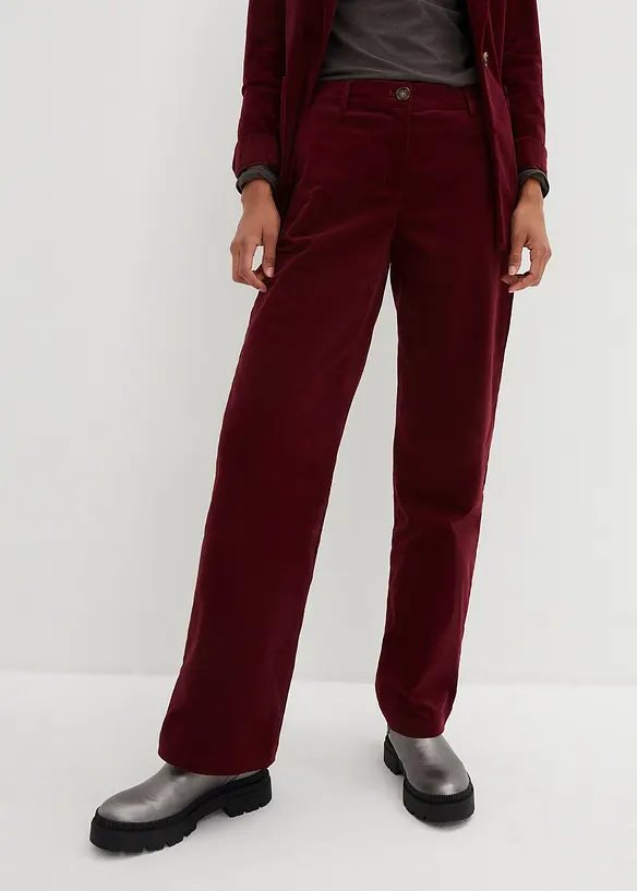 Cordhose aus elastischem Baumwoll-Mix in rot von vorne - bonprix Cordhose aus elastischem Baumwoll-Mix in rot von vorne - bonprix