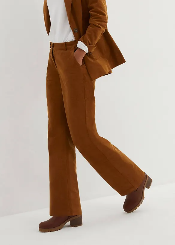 Cordhose aus elastischem Baumwoll-Mix in braun von vorne - bonprix Cordhose aus elastischem Baumwoll-Mix in braun von vorne - bonprix