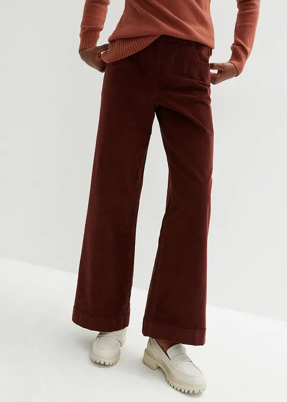 High-Waist-Cordhose aus Baumwoll-Mix in braun von vorne - bonprix High-Waist-Cordhose aus Baumwoll-Mix in braun von vorne - bonprix